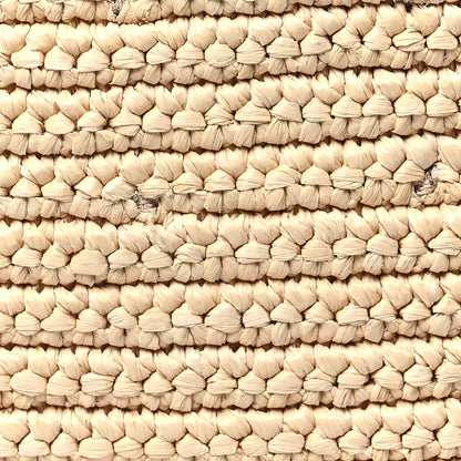 Prada Yarn Raffia Effect Crochet Embroidered Logo Hobo Naturale 12 of 13