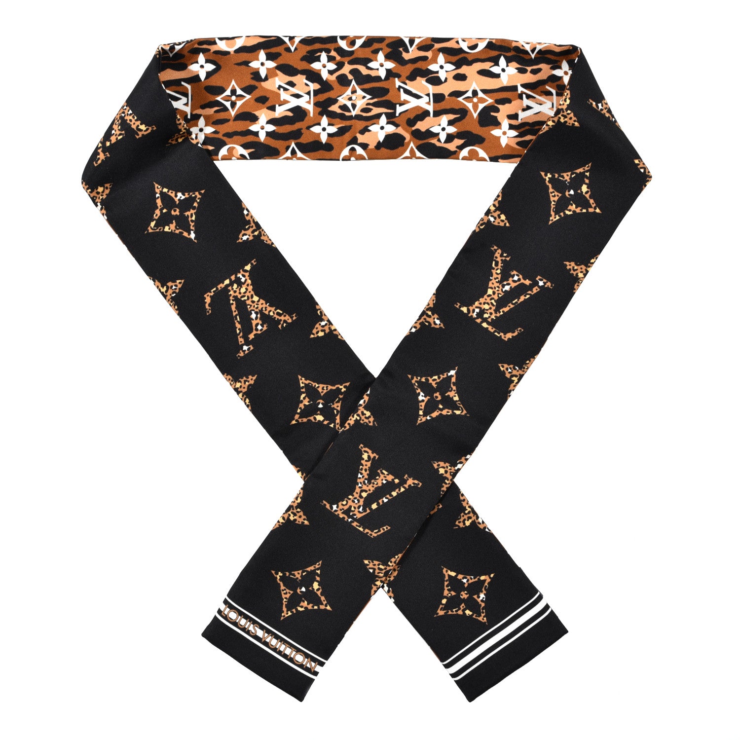 Louis Vuitton Silk Monogram Giant Jungle Bandeau Black 1 of 3