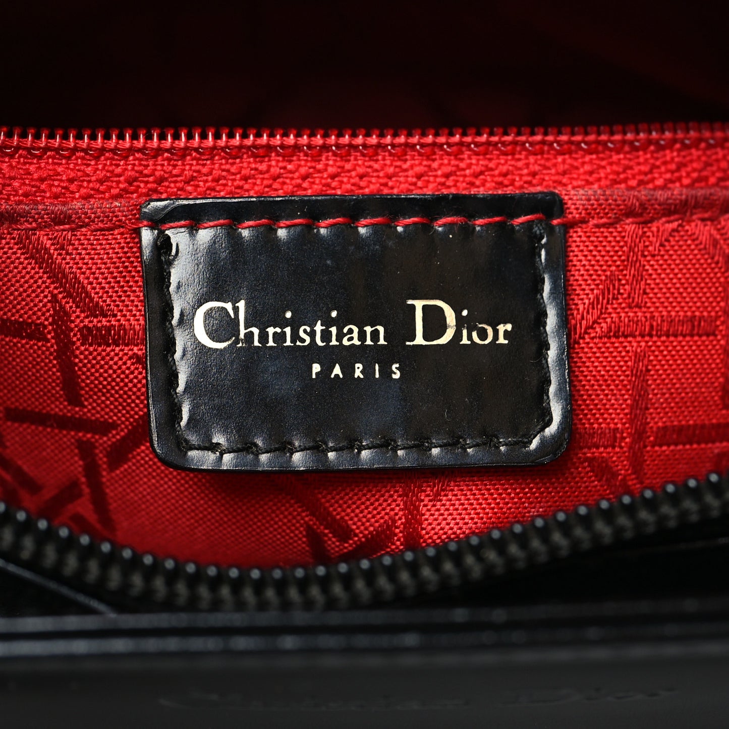 Glazed Calfskin Medium Lady Dior Black