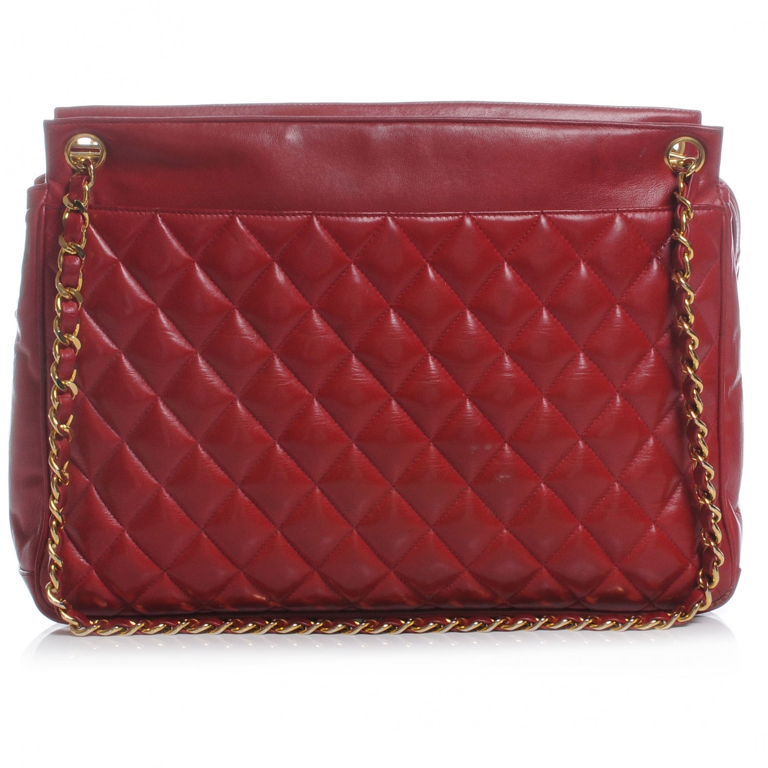 Chanel Lambskin Quilted Shoulder Bag Red 1 of 7