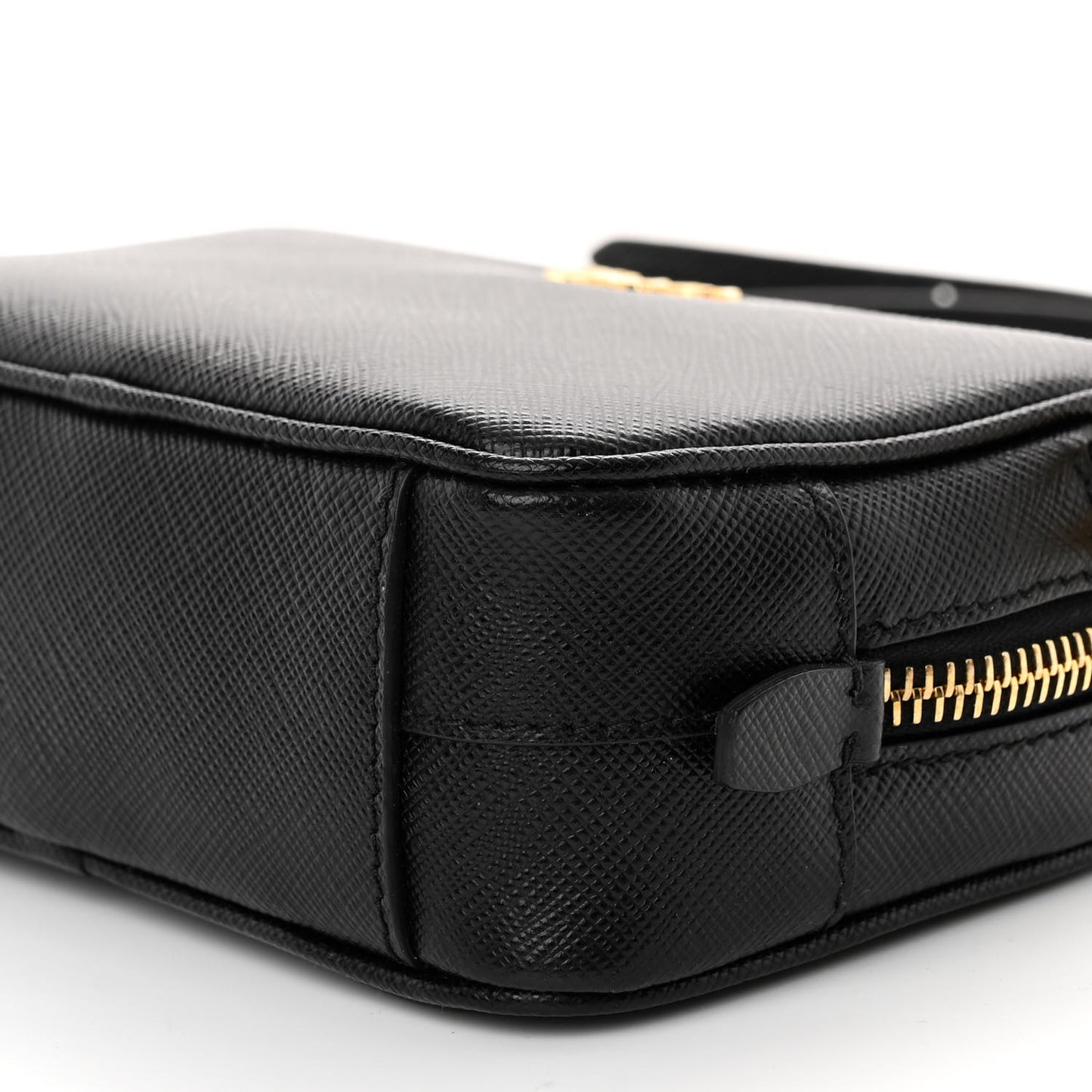 Saffiano Mini Camera Crossbody Bag Black