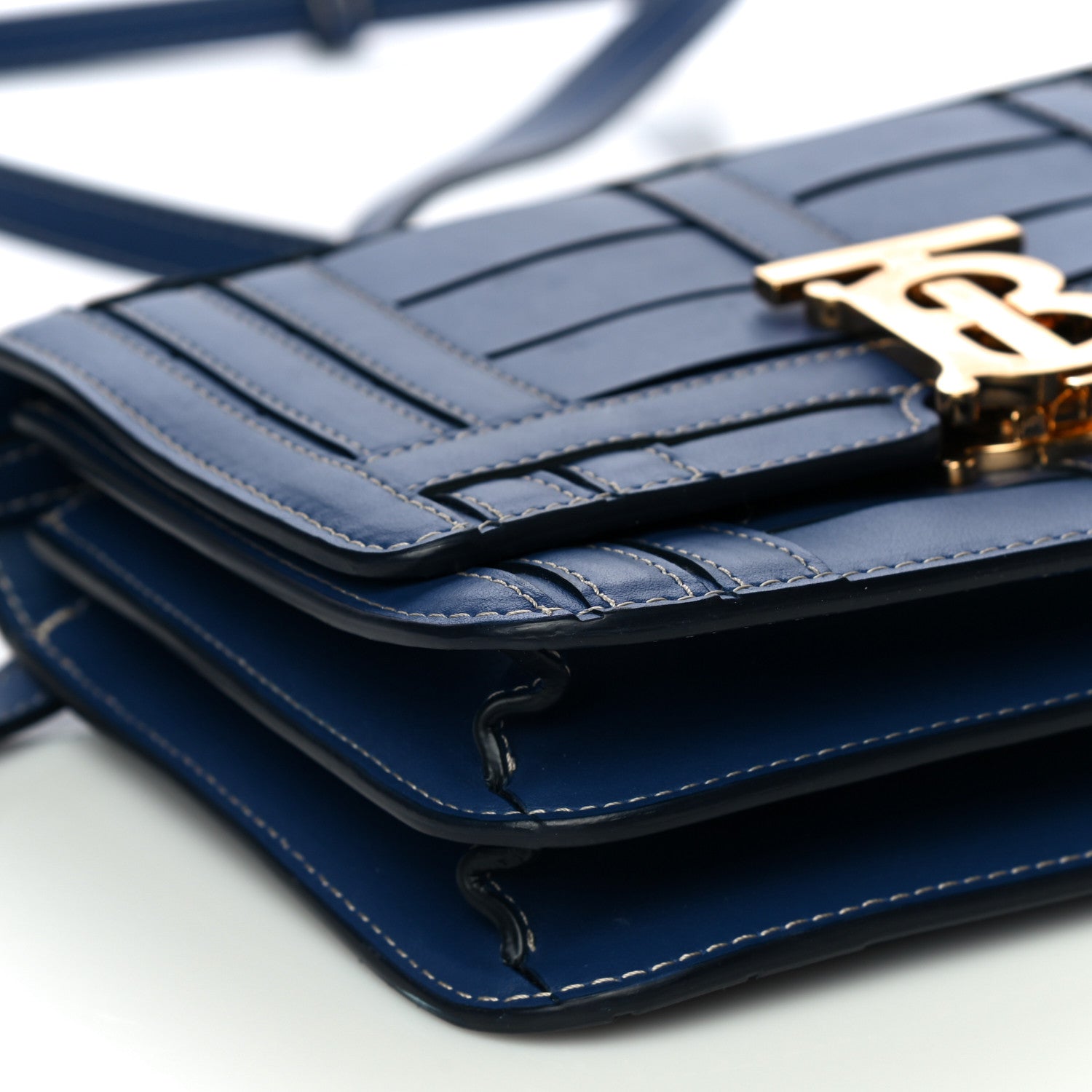 Burberry Calfskin Small TB Bag Ink Navy 7 of 10