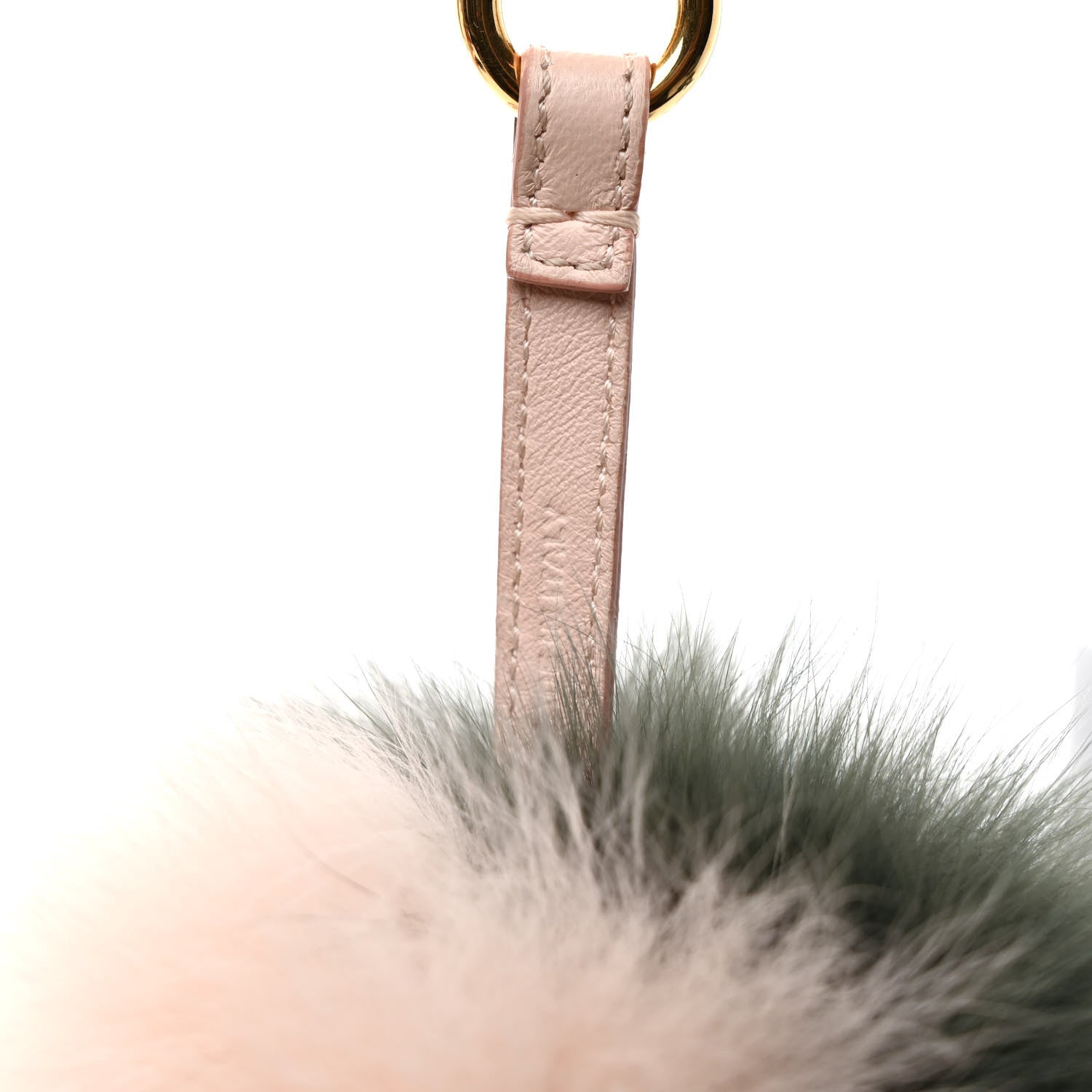 Fendi Fox Fur F is Fendi Pom Pom Bag Charm Pink Green 3 of 3