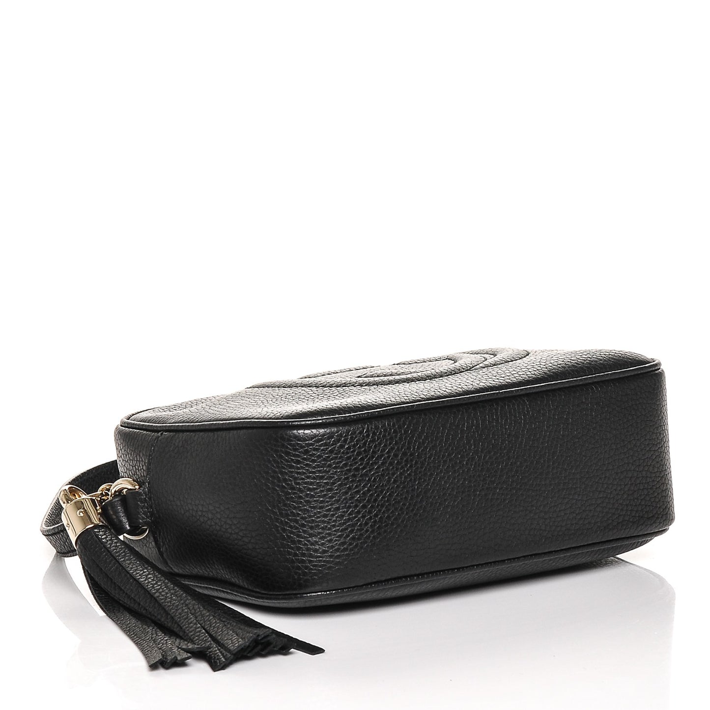 Pebbled Calfskin Small Soho Disco Bag Black