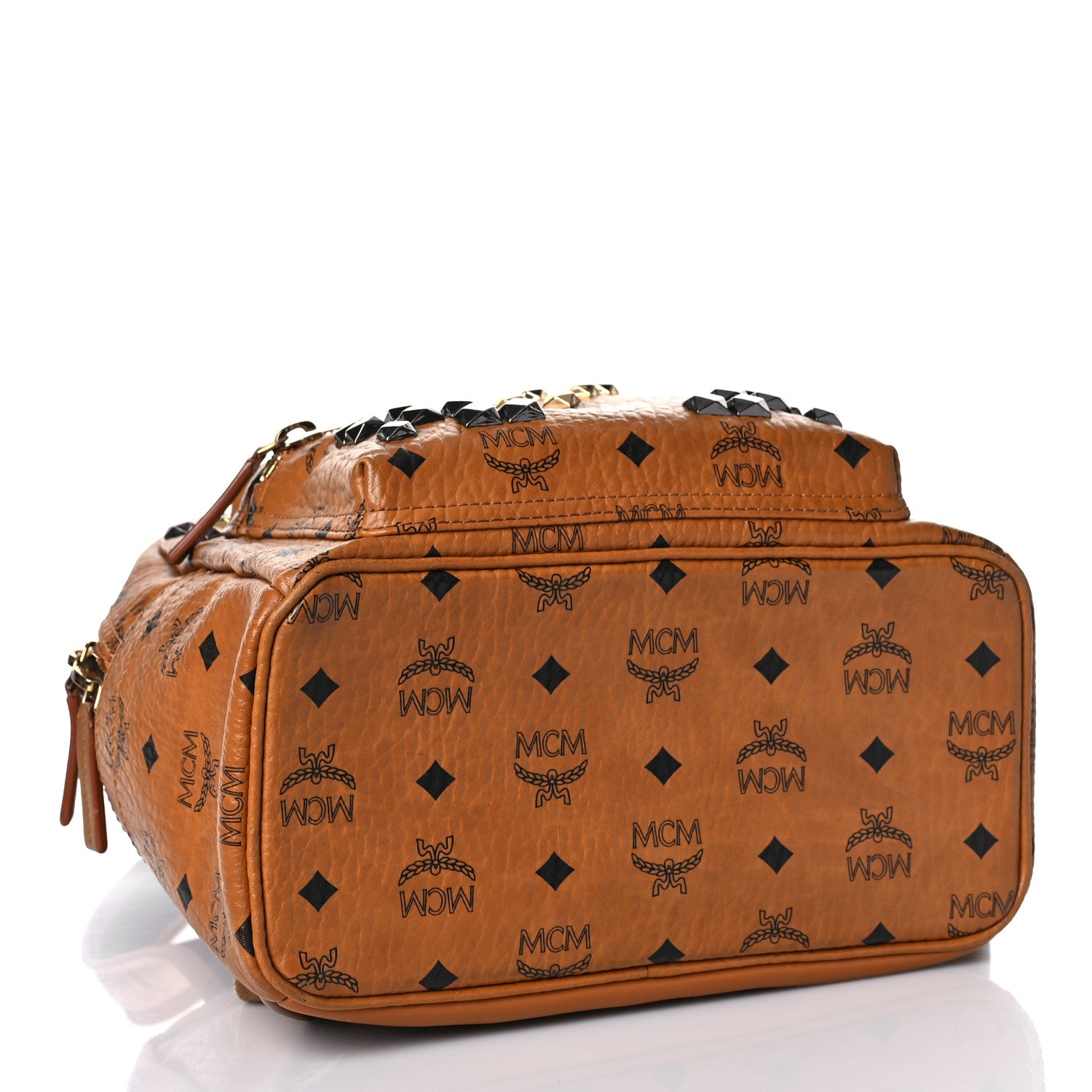 MCM Visetos Studded Medium Stark M Backpack Cognac 4 of 11