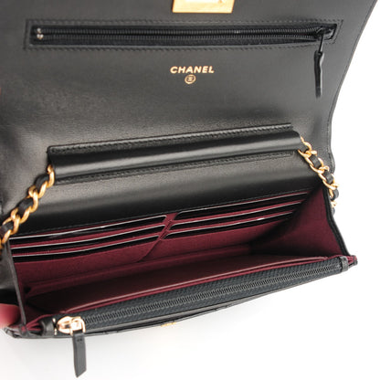 Chanel Aged Calfskin Reissue Wallet On Chain WOC Black 9 of 9