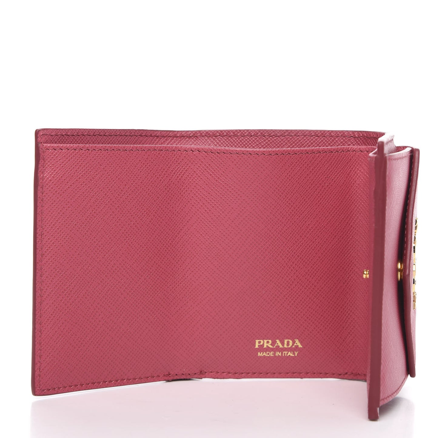Saffiano Metal Small Tri-Fold Wallet Peonia