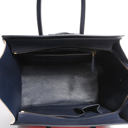 Celine Elephant Calfskin Mini Tri-Color Luggage Bright Orange 7 of 8