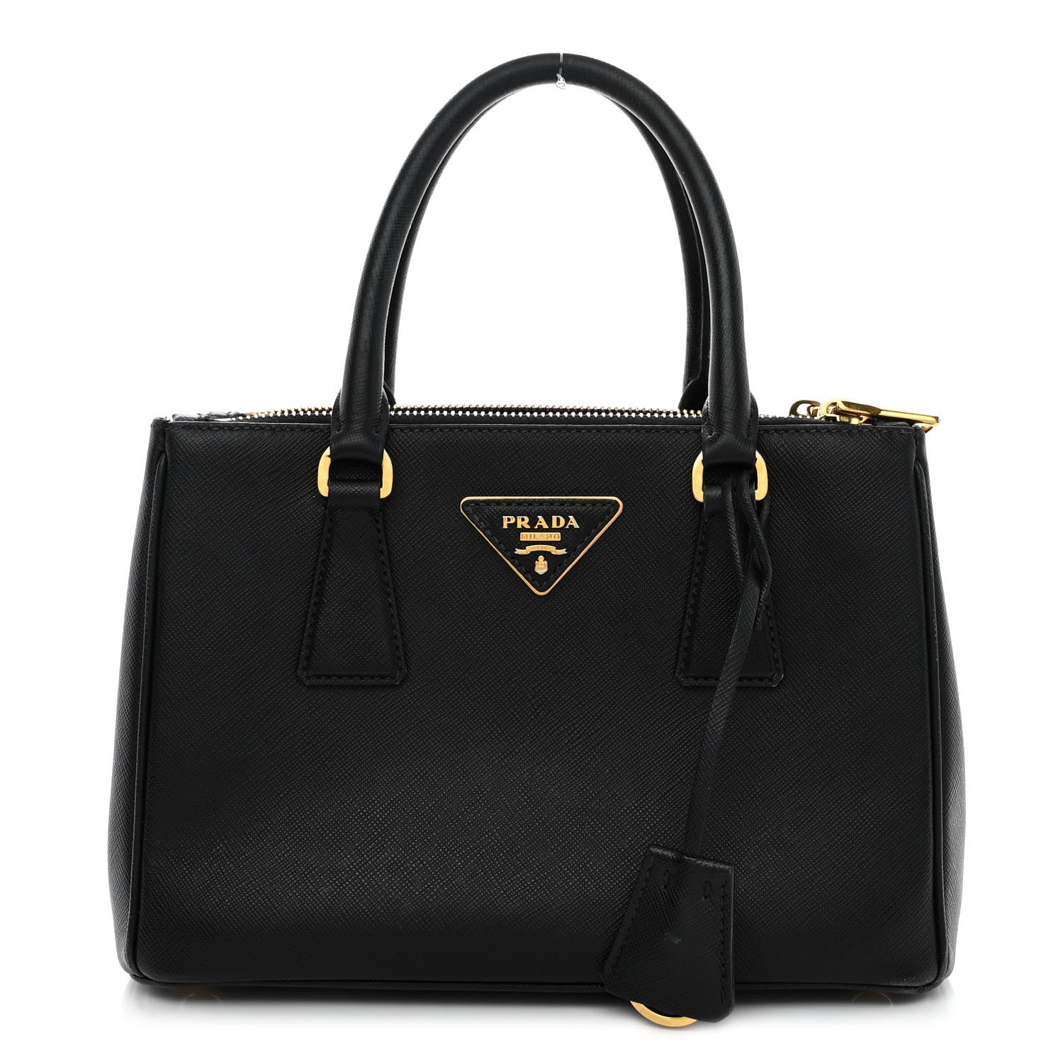 Prada Saffiano Mini Galleria Double Zip Tote Black 1 of 9