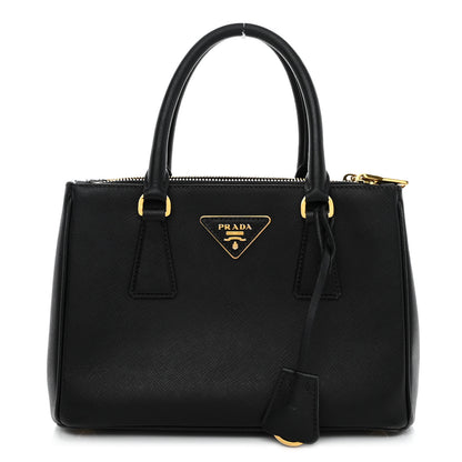 Prada Saffiano Mini Galleria Double Zip Tote Black 1 of 9