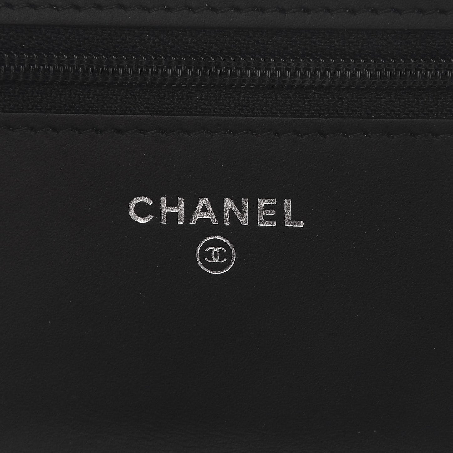 Patent Calfskin Quilted Boy Wallet On Chain WOC Black