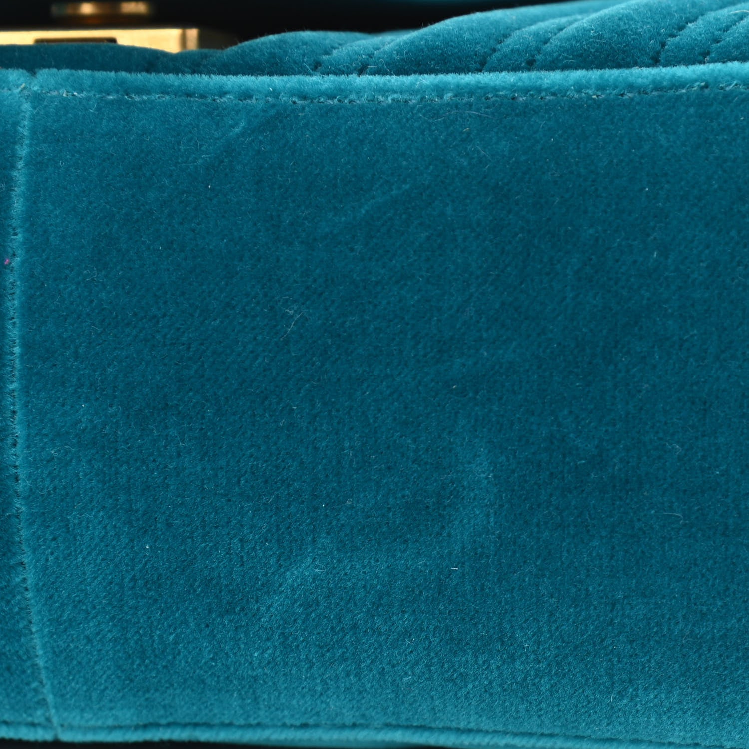 Gucci Velvet Matelasse Small GG Marmont Shoulder Bag Pavone Cyan 11 of 13