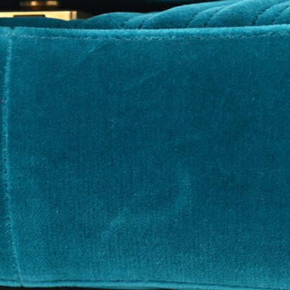 Gucci Velvet Matelasse Small GG Marmont Shoulder Bag Pavone Cyan 11 of 13