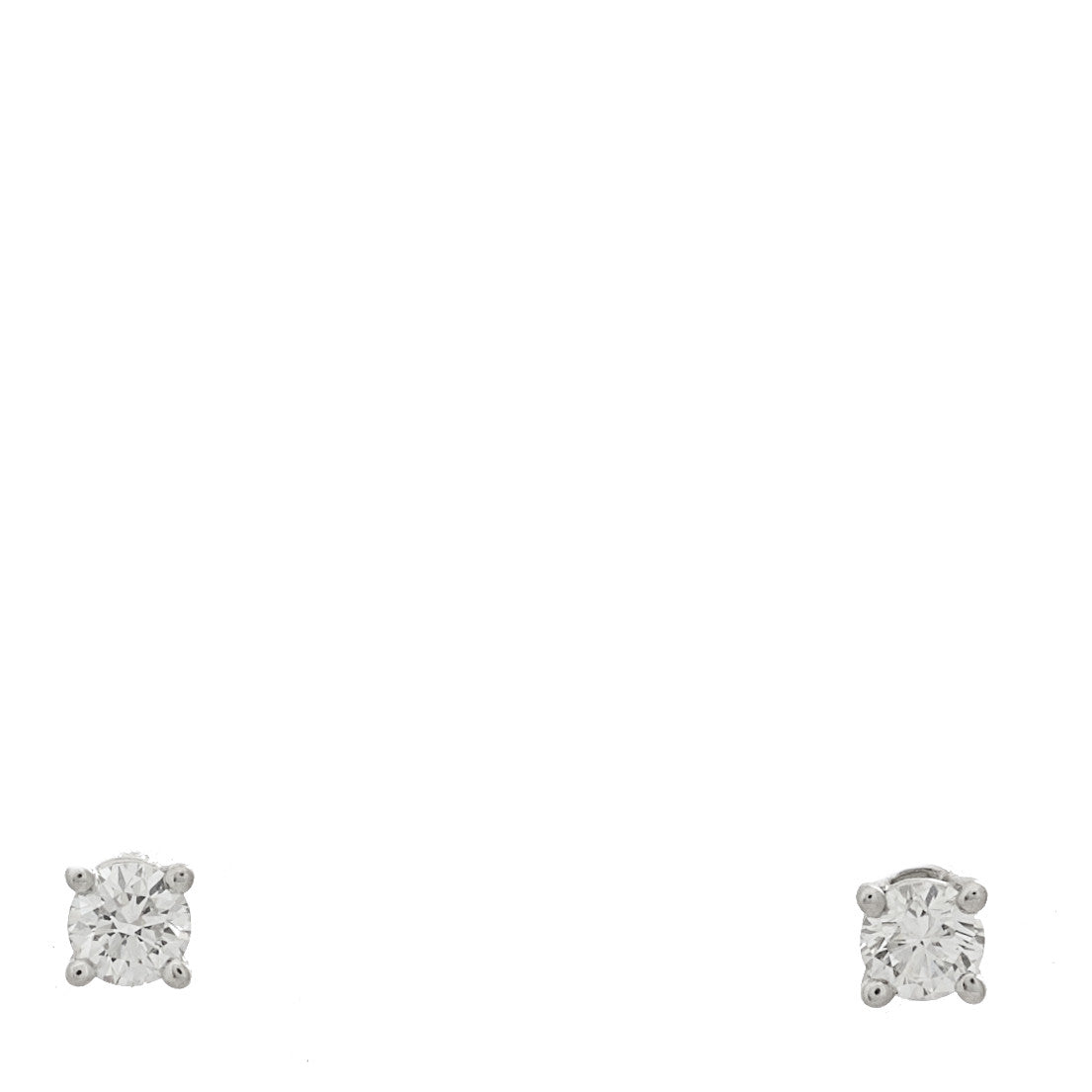 Tiffany Platinum Diamond .25ctw Solitaire Earrings 1 of 5