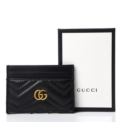 Gucci Calfskin Matelasse GG Marmont Card Holder Black 8 of 8