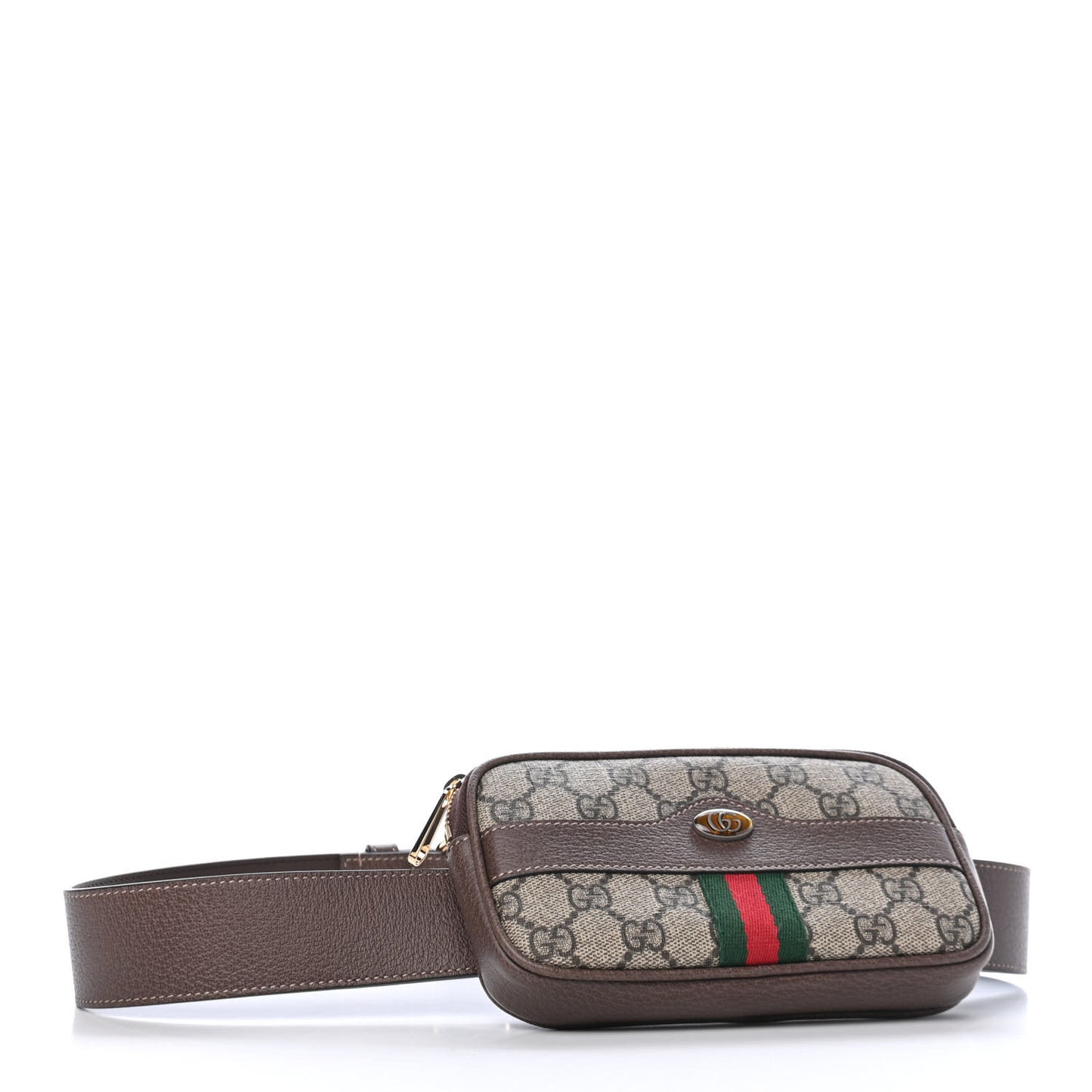 GG Supreme Monogram Ophidia Belted iPhone Case 85 34 Dark Brown