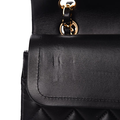 Chanel Lambskin Quilted Medium Double Flap Black 10 of 16