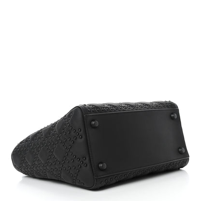 Christian Dior UItra Matte Calfskin Cannage Studded Medium Supple Lady Dior Black 3 of 4