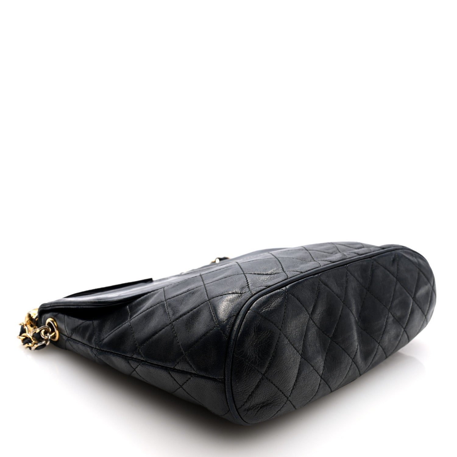 Chanel Lambskin Quilted CC Tassel Shoulder Flap Bag Black 4 of 10