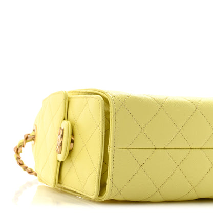 Chanel Caviar Quilted Mini Chanel 25 Handbag Light Yellow Light Yellow 9 of 11