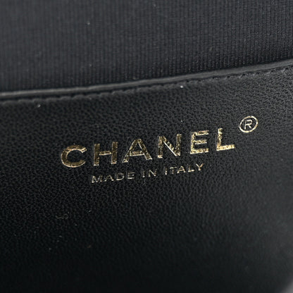 Chanel Shiny Lambskin Mesh Quilted Small Cargo Duma Drawstring Backpack Black 6 of 11