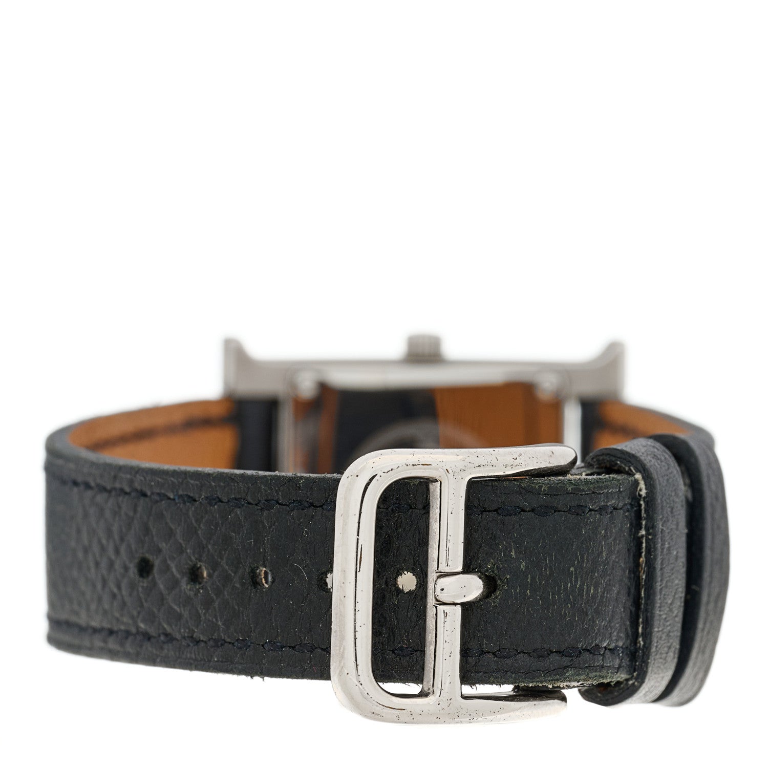 Hermes Stainless Steel Epsom 21mm Heure H Hour Quartz Watch Noir 3 of 4