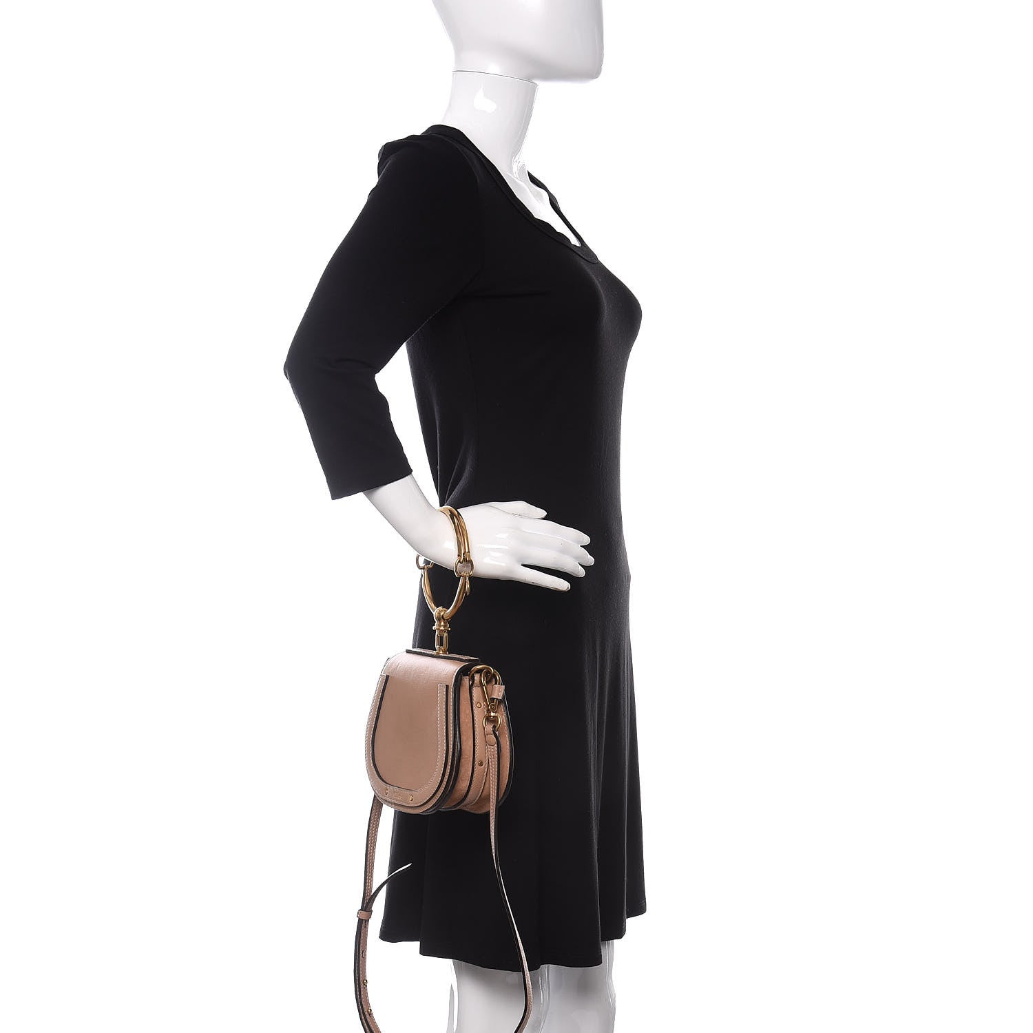 Chloe Calfskin Suede Small Nile Bracelet Bag Biscotti Beige 3 of 11