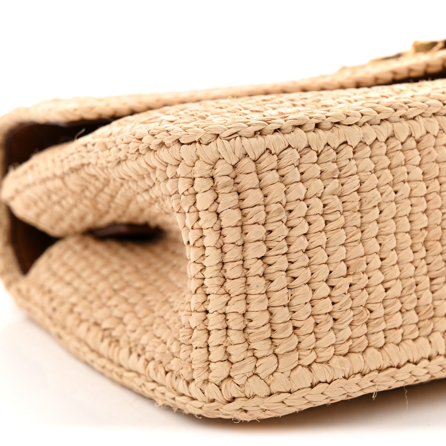 Saint Laurent Raffia Monogram Small Loulou Monogram Chain Satchel Natural 9 of 11