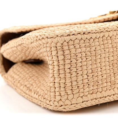 Saint Laurent Raffia Monogram Small Loulou Monogram Chain Satchel Natural 9 of 11