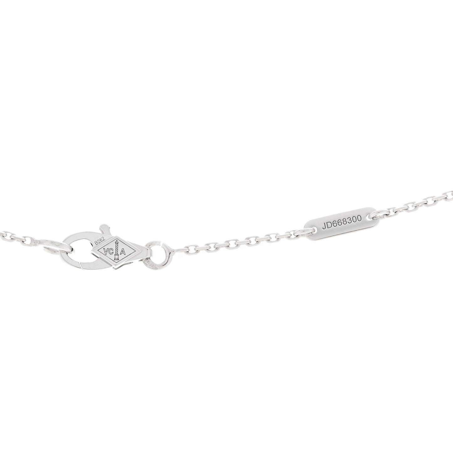 18K White Gold Diamond Sweet Alhambra Pendant Necklace