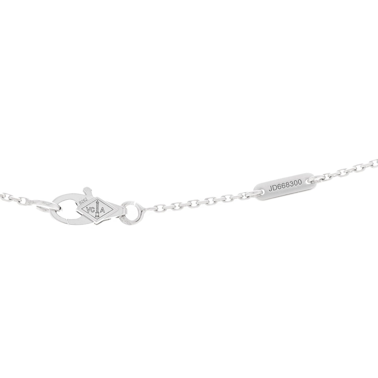 Van Cleef & Arpels 18K White Gold Diamond Sweet Alhambra Pendant Necklace 5 of 5