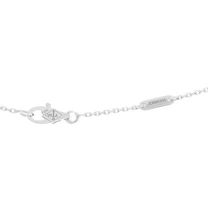 Van Cleef & Arpels 18K White Gold Diamond Sweet Alhambra Pendant Necklace 5 of 5