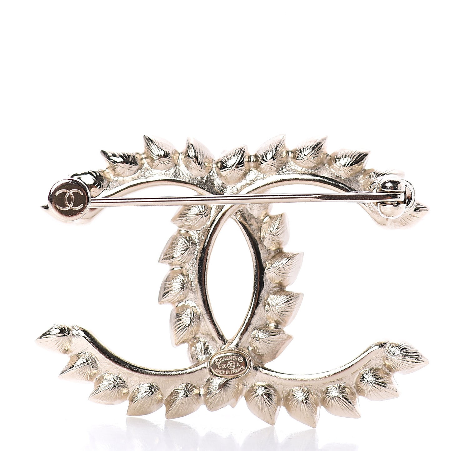 Metal Strass Crystal Dazzling Wheat CC Brooch Gold Black