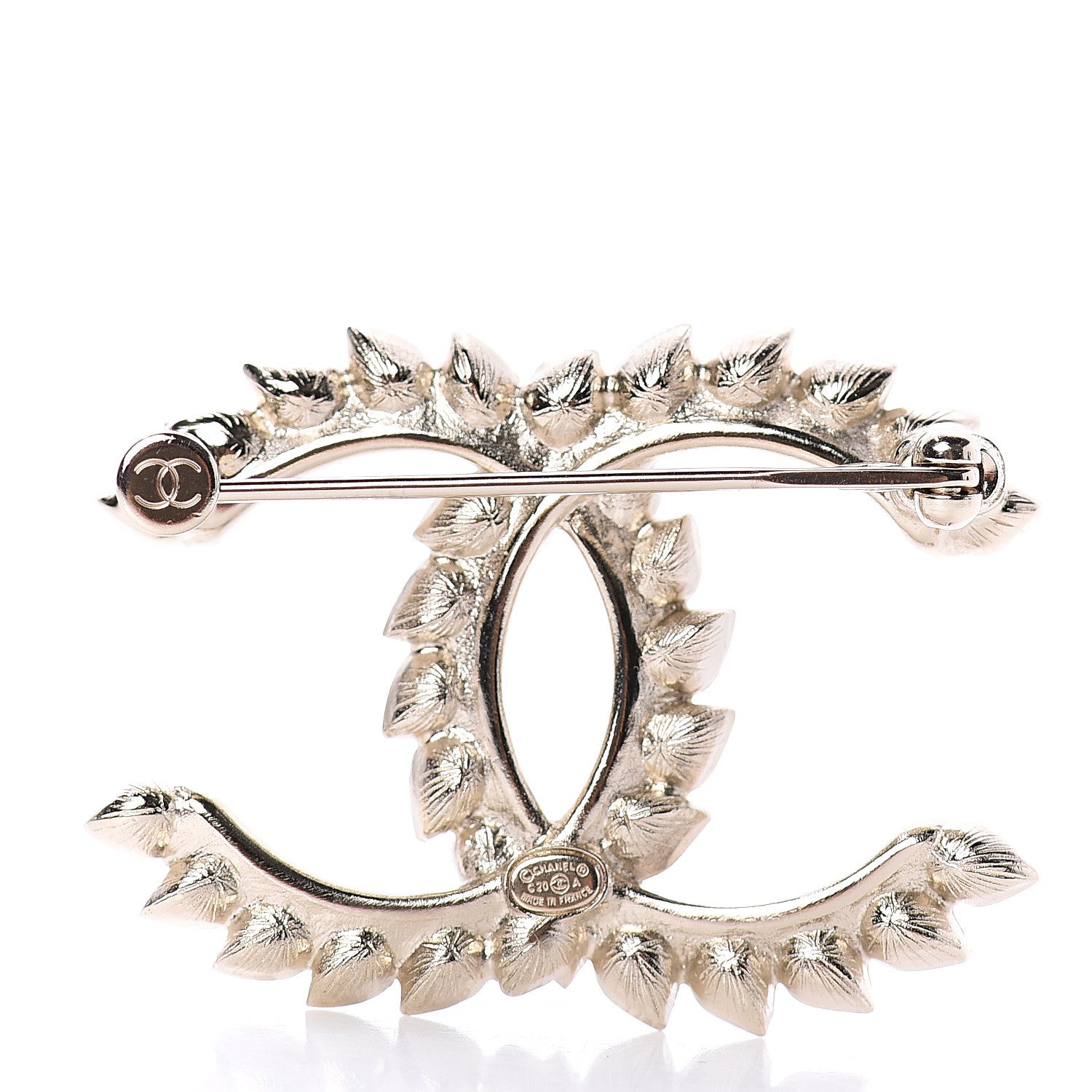 Chanel Metal Strass Crystal Dazzling Wheat CC Brooch Gold Black 2 of 4