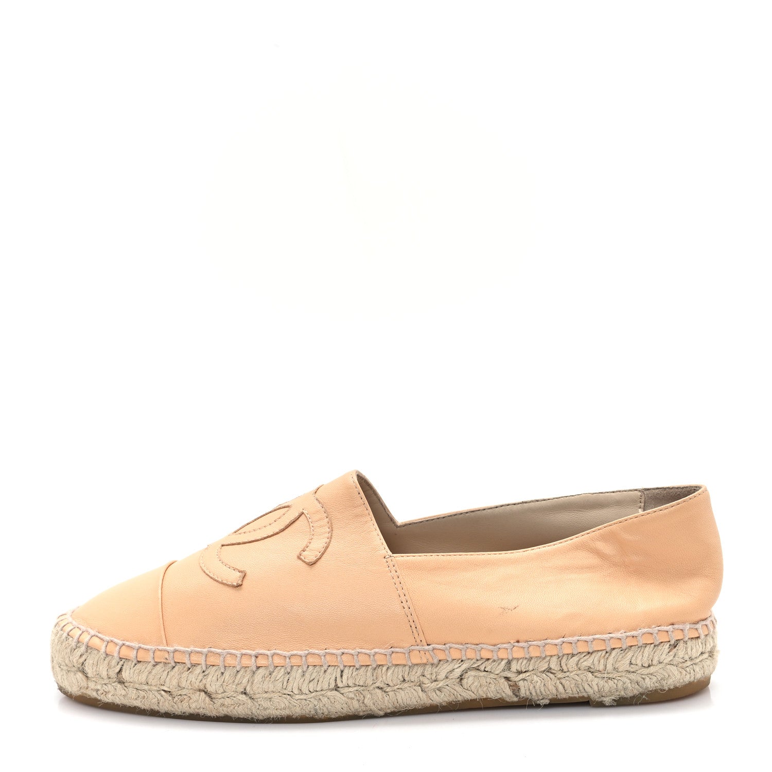 Chanel Lambskin CC Espadrilles 38 Nude 1673132 – FASHIONPHILE