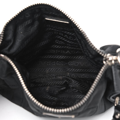 Prada Tessuto Nylon Impunturato Quilted Chain Pochette Black 4 of 5