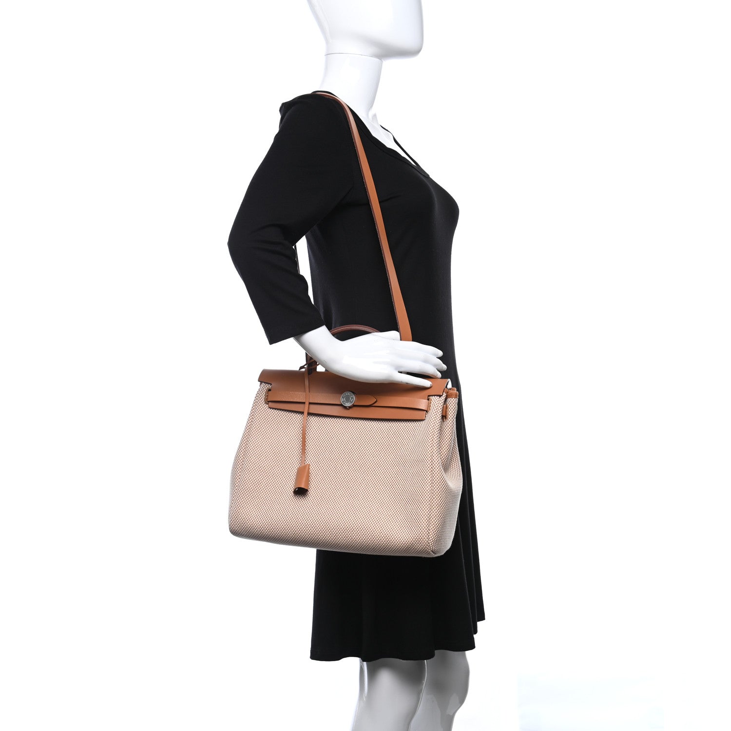 Hermes Vache Hunter Criss Viking Herbag Zip Retourne 31 PM Ecru Beige Naturel 2 of 10