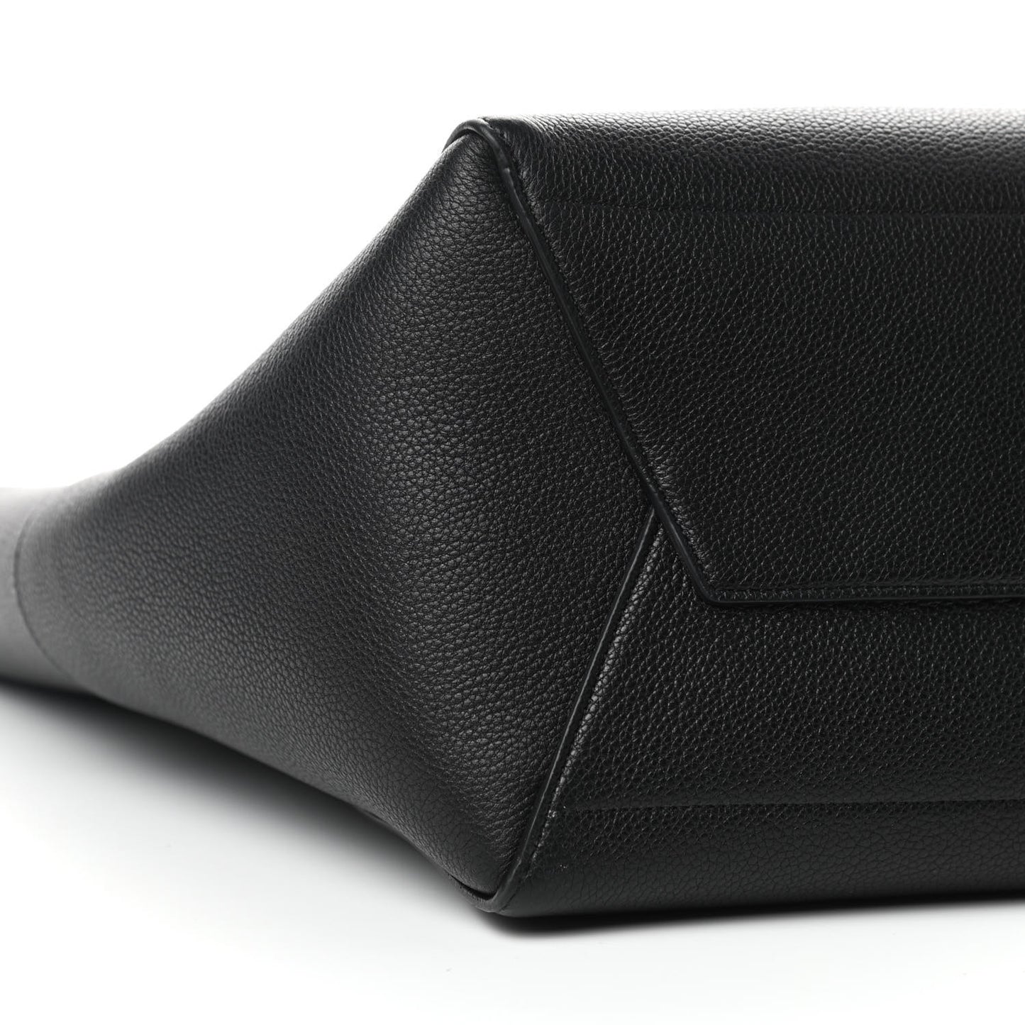 Soft Grained Calfskin Sangle Bucket Bag Black