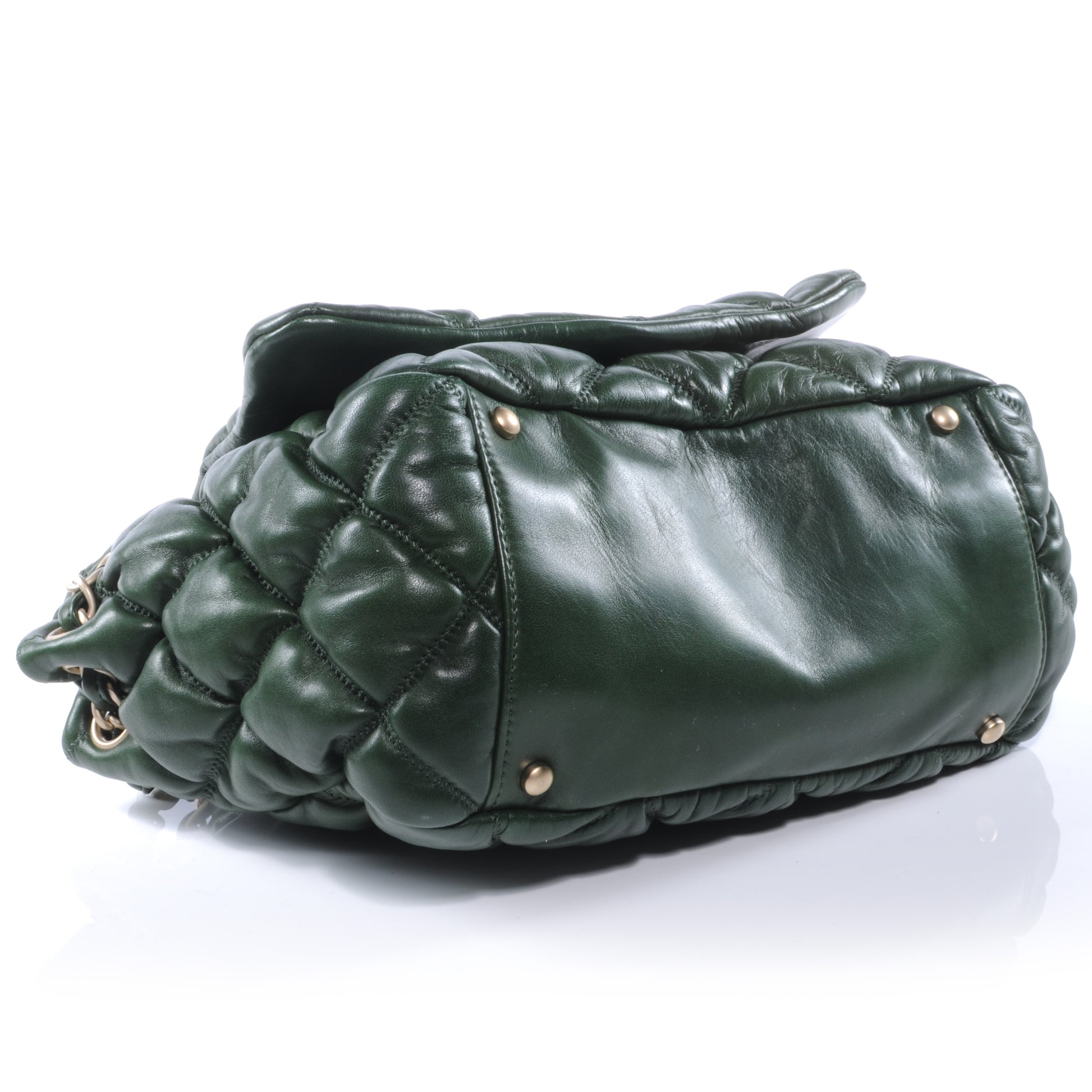 Chanel Lambskin Bubble Quilt Flap Green 4 of 7