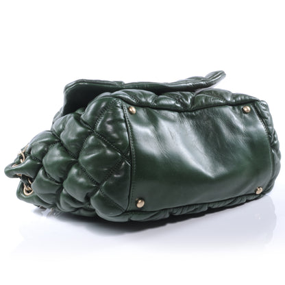 Chanel Lambskin Bubble Quilt Flap Green 4 of 7