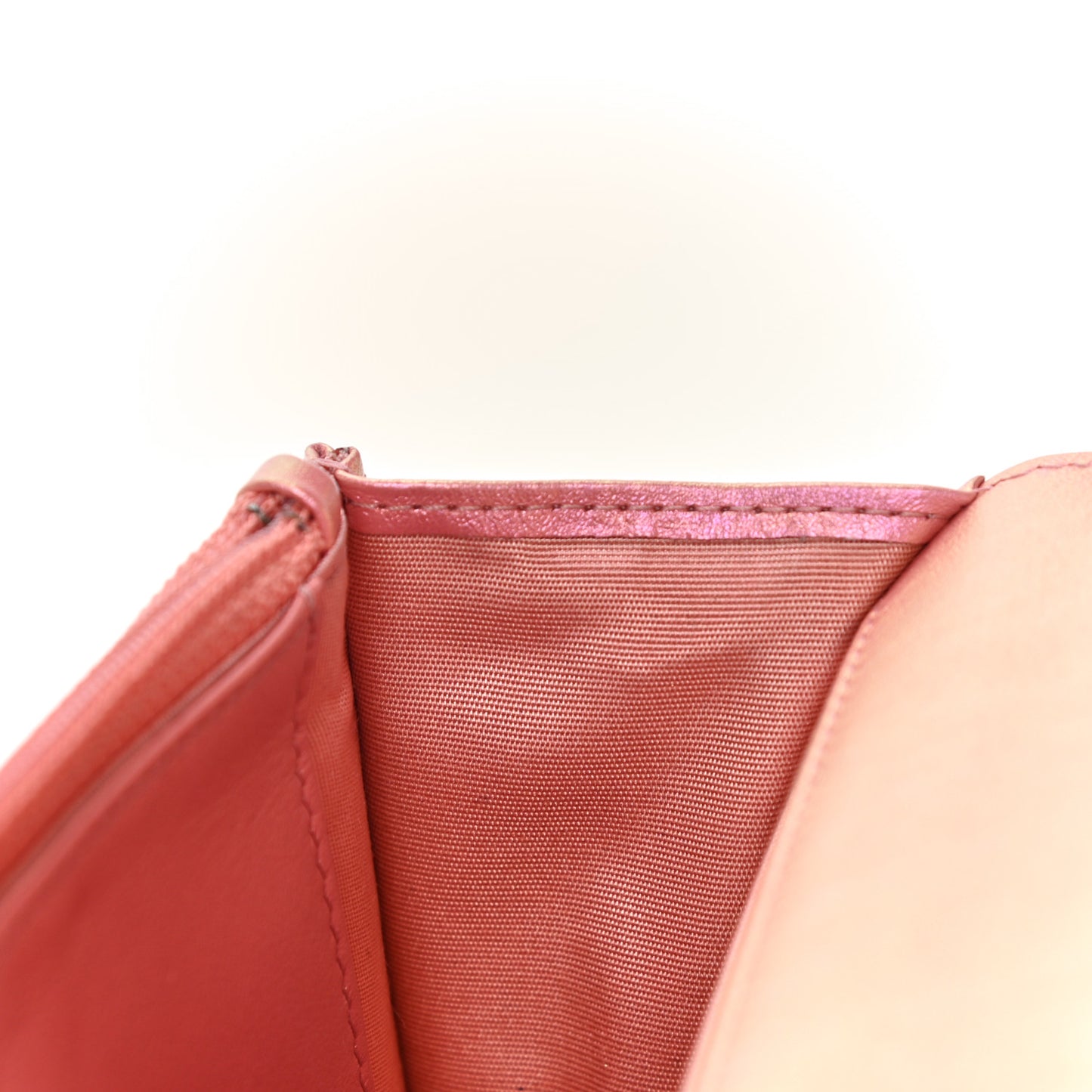 Iridescent Calfskin Quilted Chanel 19 Wallet On Chain WOC Pink