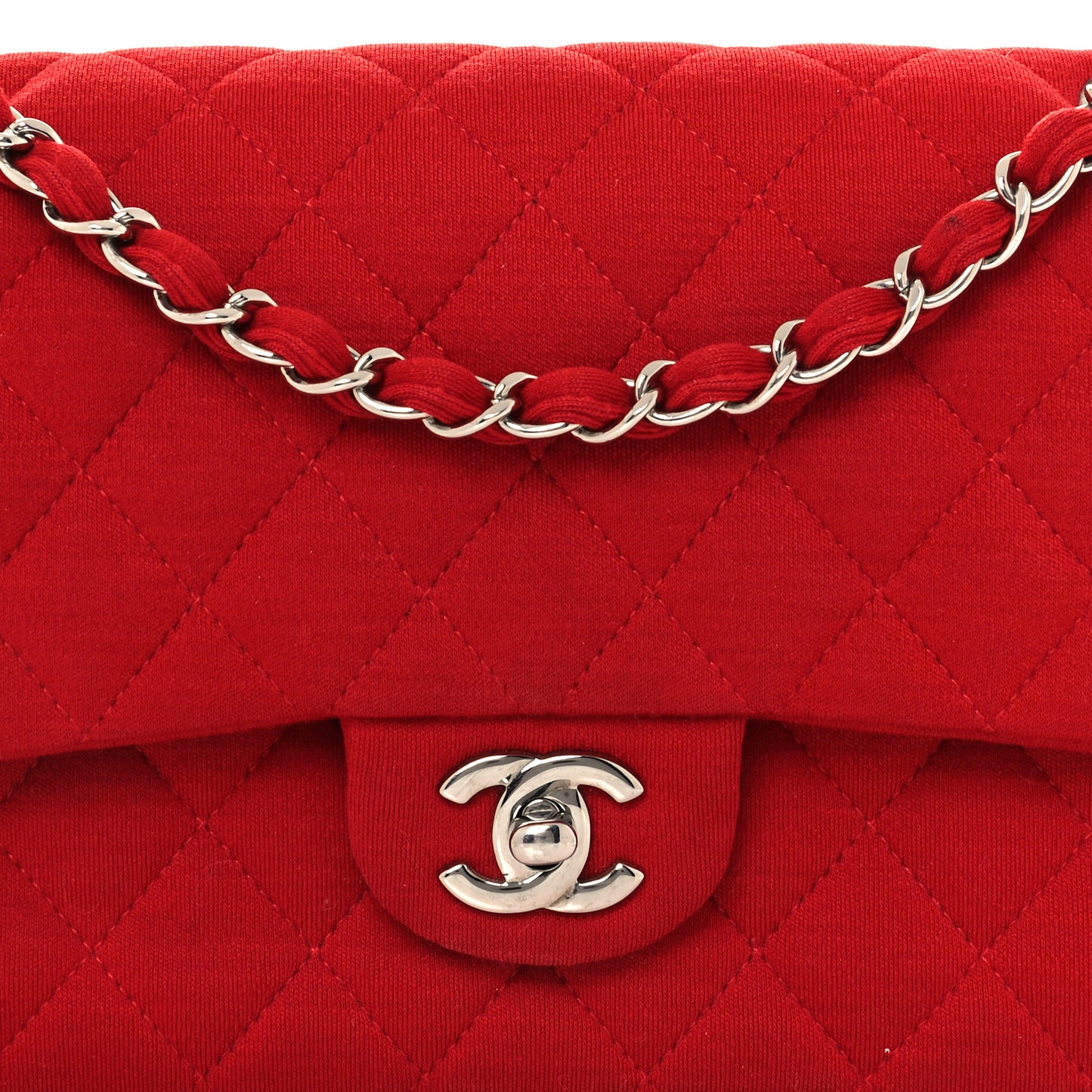 Jersey Quilted Medium Double Flap Red