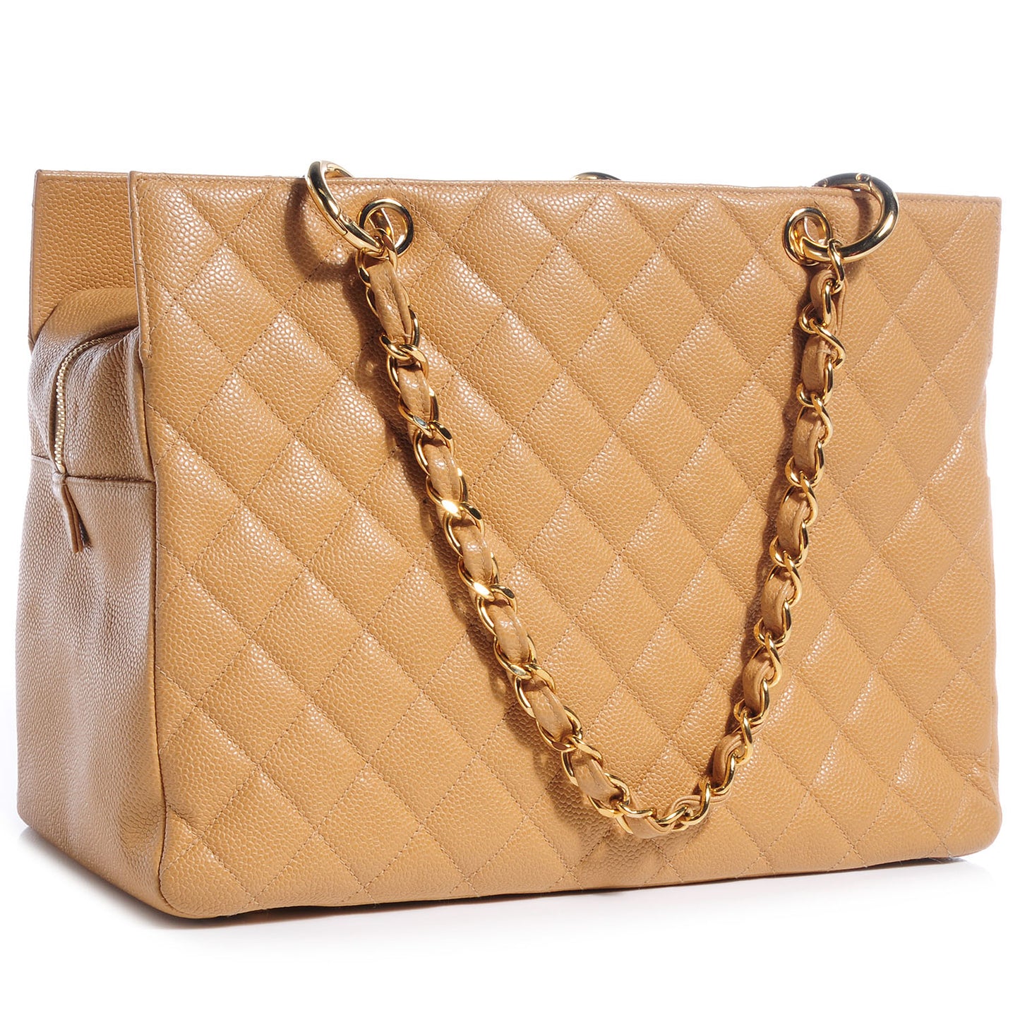 Caviar Quilted Grand Timeless Tote GTT Beige