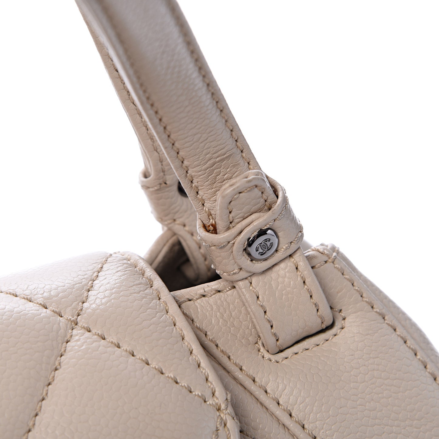 Caviar Quilted Mademoiselle Flap Bag Light Beige