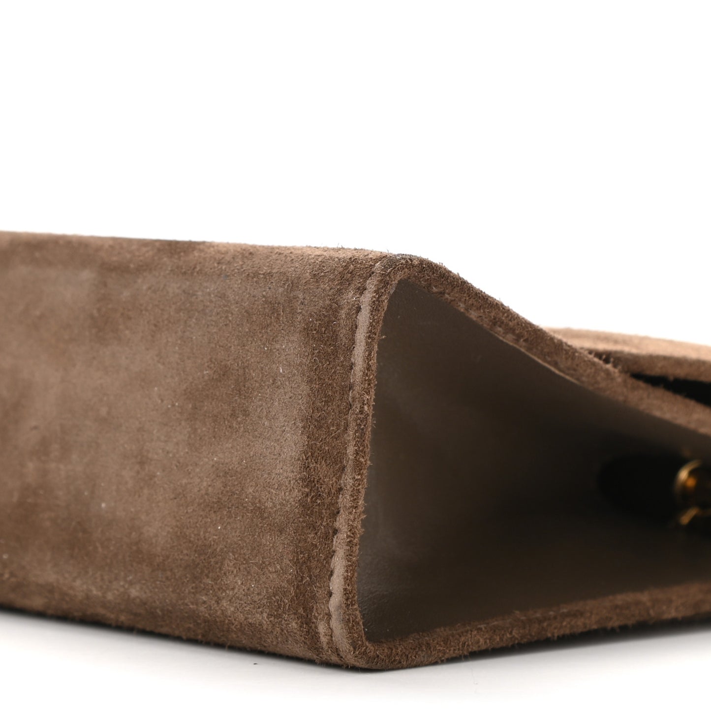 Suede Gancini Chain Crossbody Brown