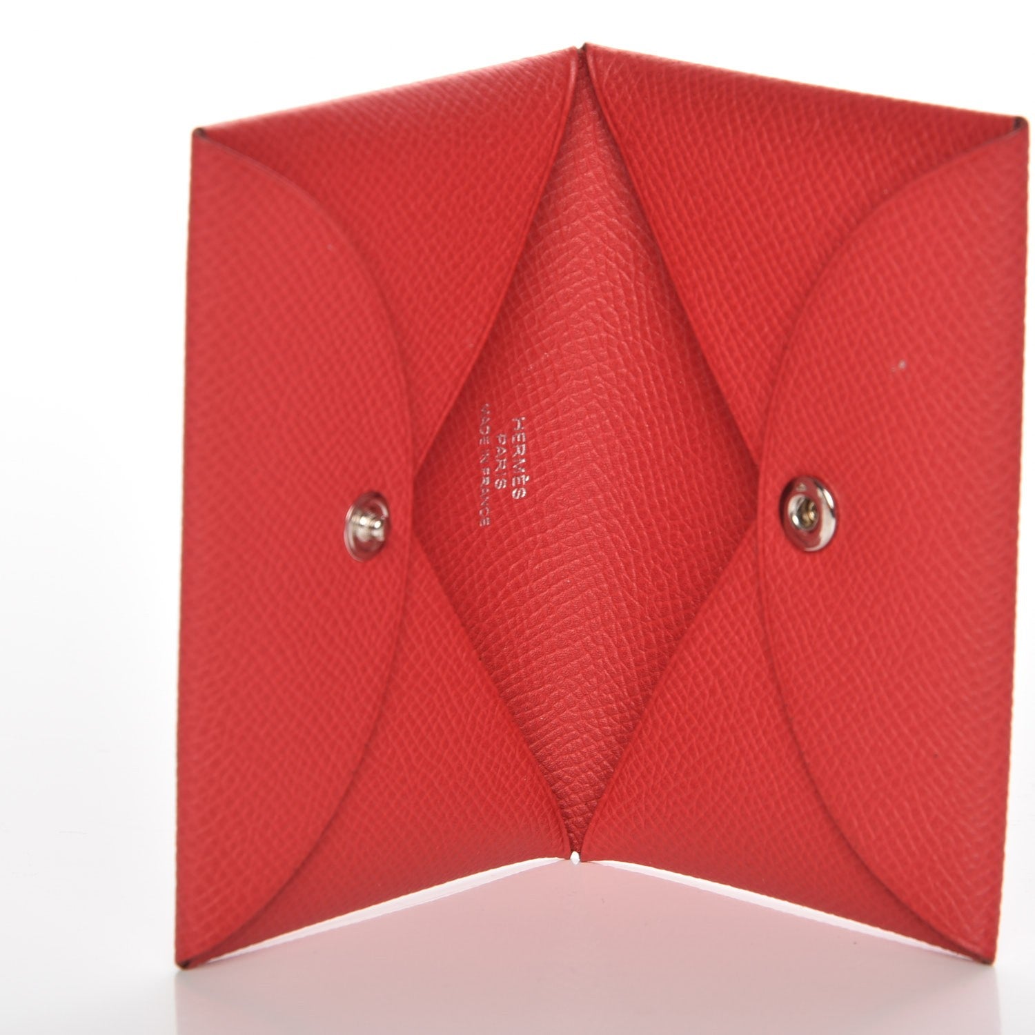 Hermes Epsom Calvi Card Case Rouge Casaque 5 of 9
