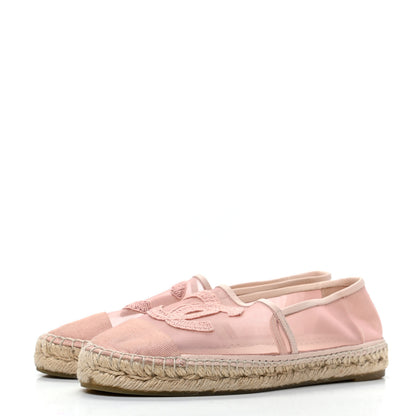 Chanel Mesh Grosgrain CC Espadrilles 39 Pink 3 of 8