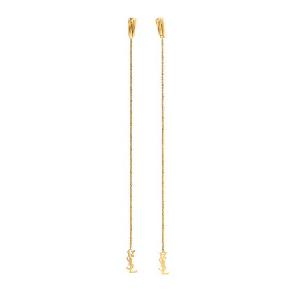 Saint Laurent Metal Opyum Clip On Drop Earrings Gold 1 of 4