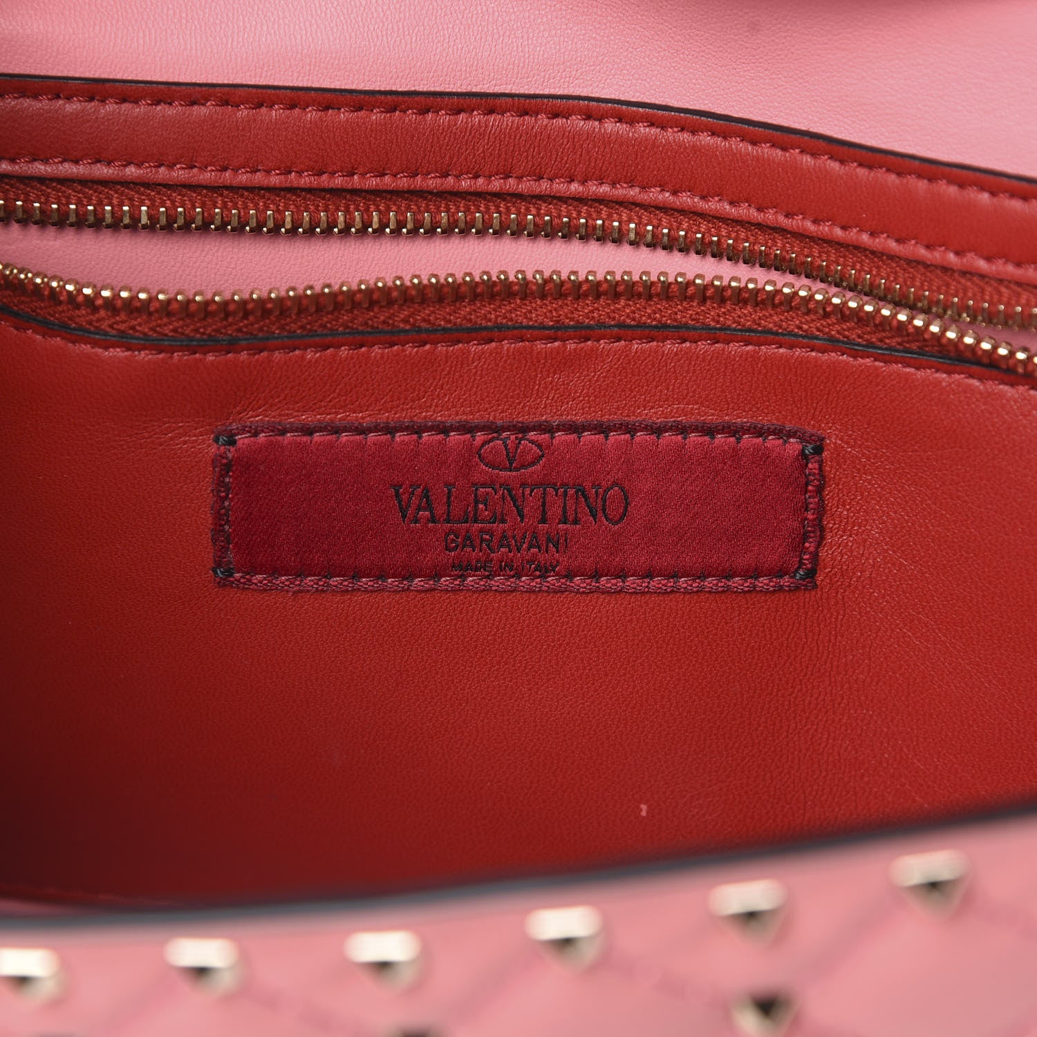 Valentino Garavani Nappa Rockstud Spike Wallet On Chain Paradise Rose 6 of 12