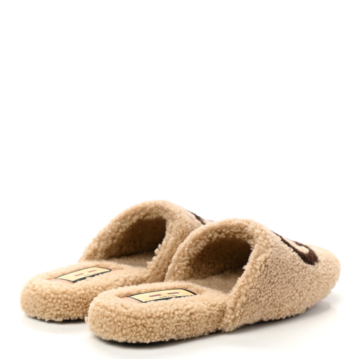 Shearling Interlocking G Womens Eileen Slippers 38 Butterscotch Cocoa